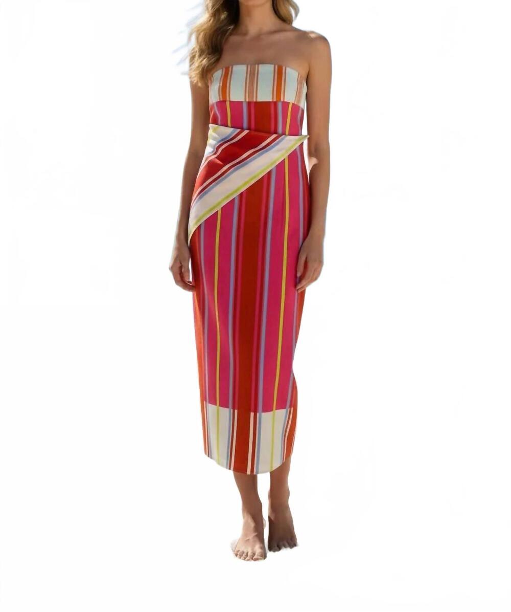NEW ANNA CATE stella midi scarf dress in stripe
